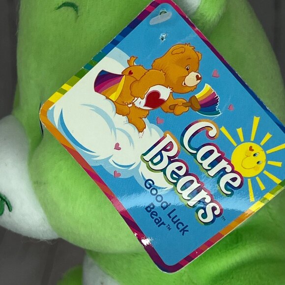 Care Bears Good Luck Bear 10” Green Clover Stuffed Plush 2003 NWT Nanco - Picture 9 of 9